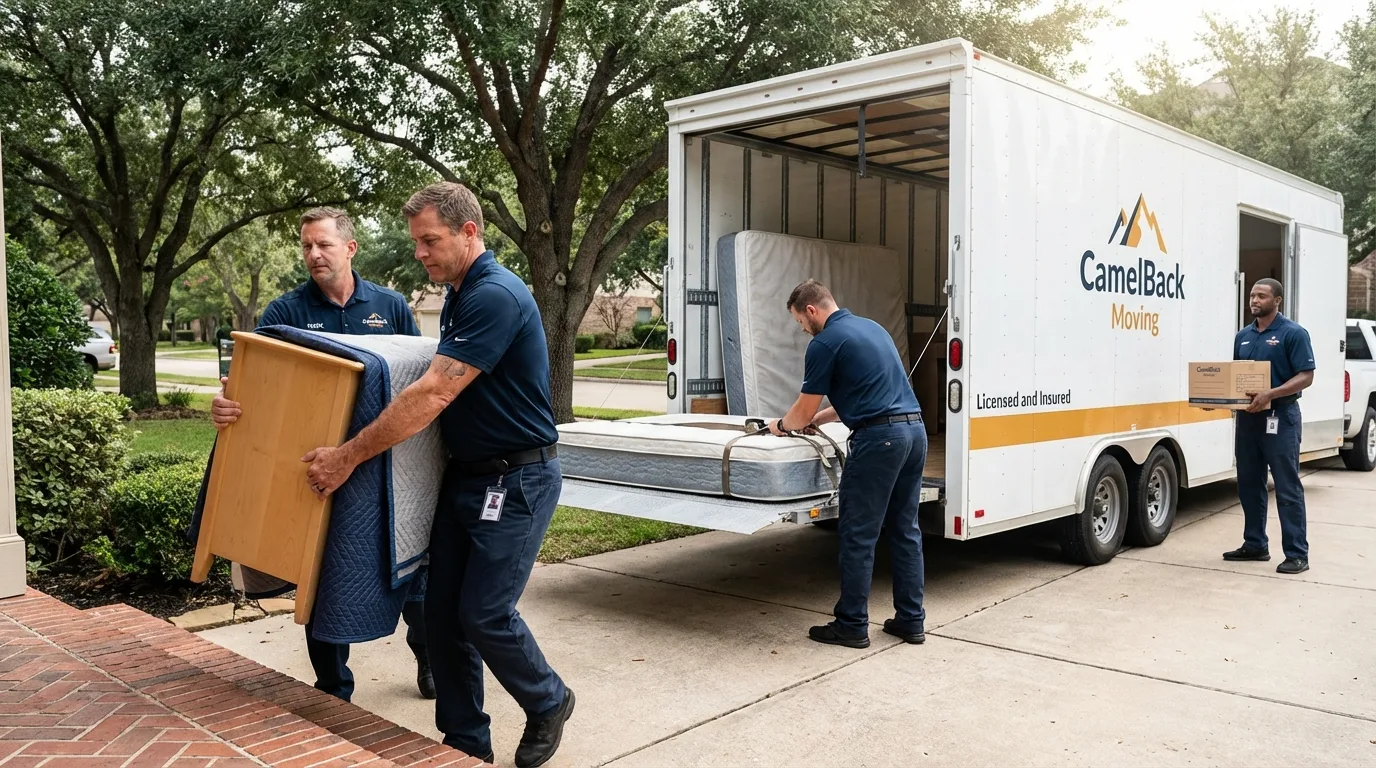Crew loading residential truck for cross-state move from Pittsburg, KS